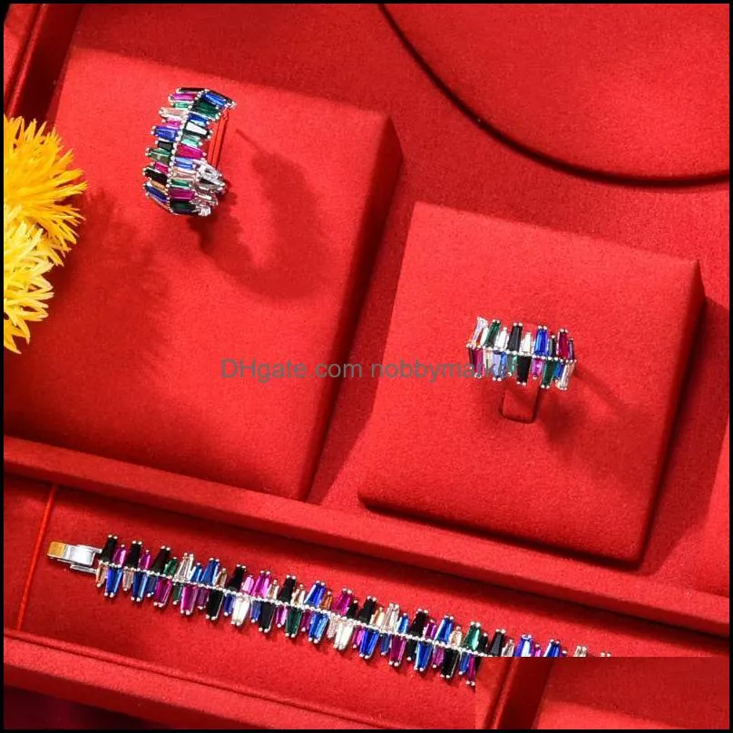 Earrings & Necklace GODKI Luxury Multicolor Tennis 4PCS Nigerian Bridal Jewelry Set For Women Wedding Zircon Dubai Sets 2021