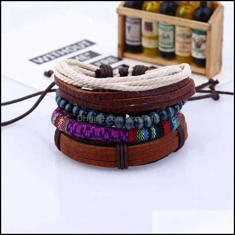 Bracelets bracelet men`s jewelry stable woven leather suit