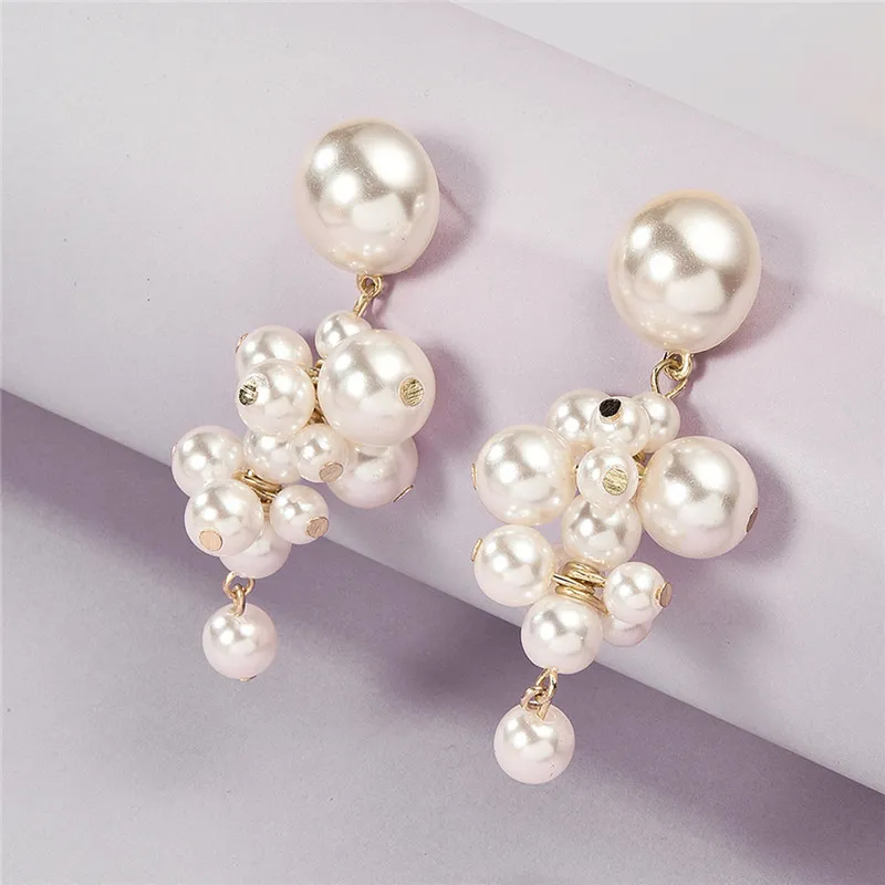 Simulated Pearl Dangle & Chandelier Earrings Bridal Ear ring Jewelry For Women and Girls E8291
