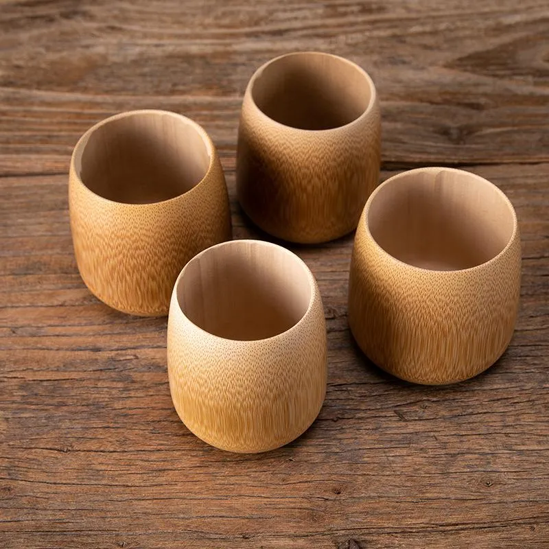 Natural Handmade Bamboo Water Round Cup Drinking Utensils Cups WithFragrance For Kung Fu Tea