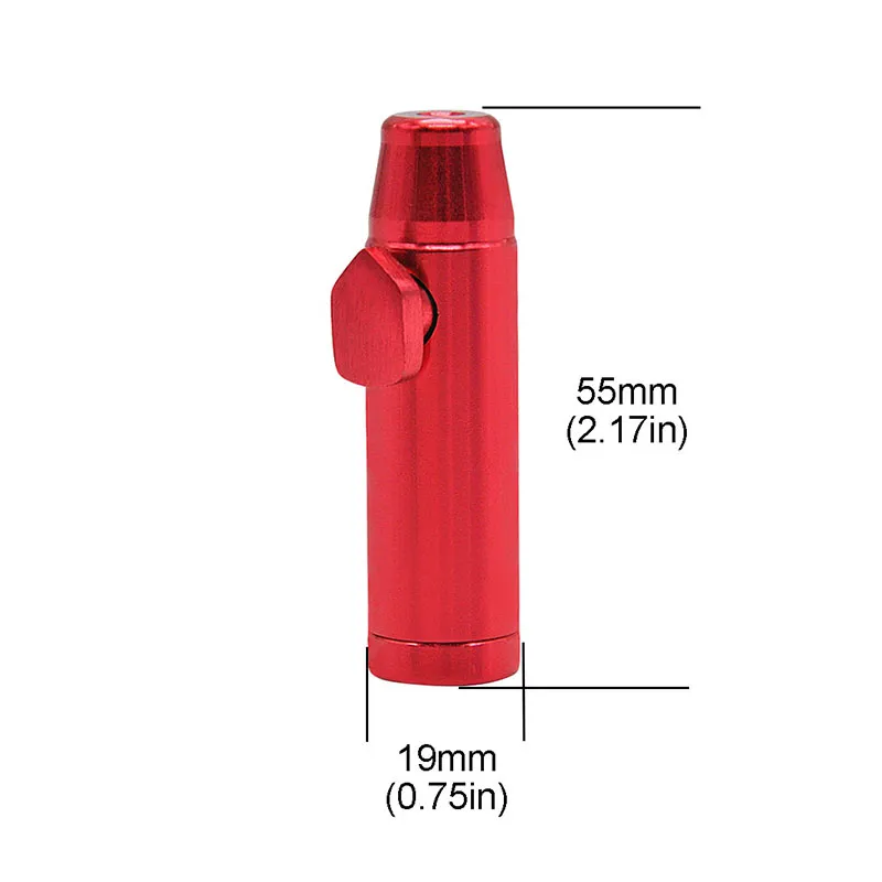 Tubi di fumo 19mmx55mm Proiettile Bottiglia da fiuto a forma di razzo Snorter Sniff Dispenser Metallo nasale sopportabile per tabacco Sigaretta Pipa Festa del papà Regalo ZL0611
