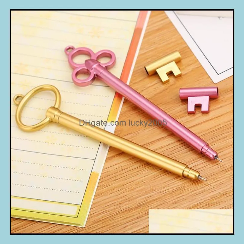 reative golden key neutral pen kawaii stationery gel pens material plastic office school supplies papelaria kids gifts