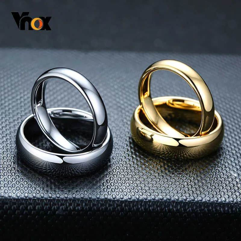 Vnox anti-rayures tungstène bagues de mariage pour femmes hommes simples bandes classiques Couples bijoux de base