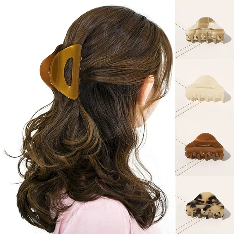 Vintage hårklipp för tjejer Claw Clip New Marmor Textured Barrette Crab Hair Clips för Kvinnor Akryl Hårklippning Hårtillbehör