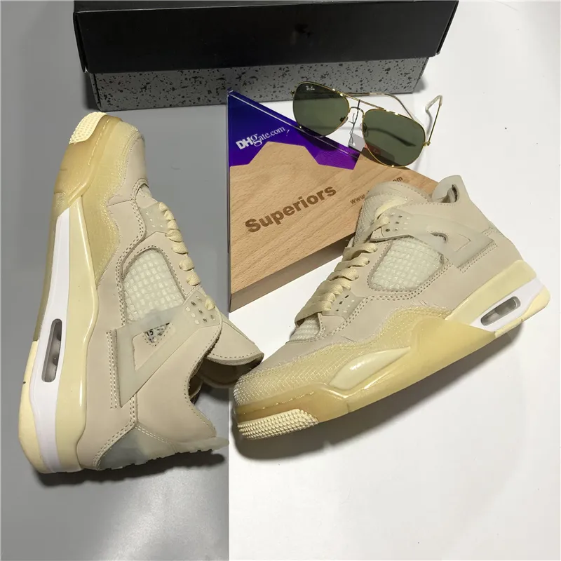 Top Quality Jumpman 4 Mens Mid Basketball Shoes Pairs Guava Ice Cream Sail Bred  Beige Cat Cool Grey Cactus Jack Sports Trainers Sneakers With Box