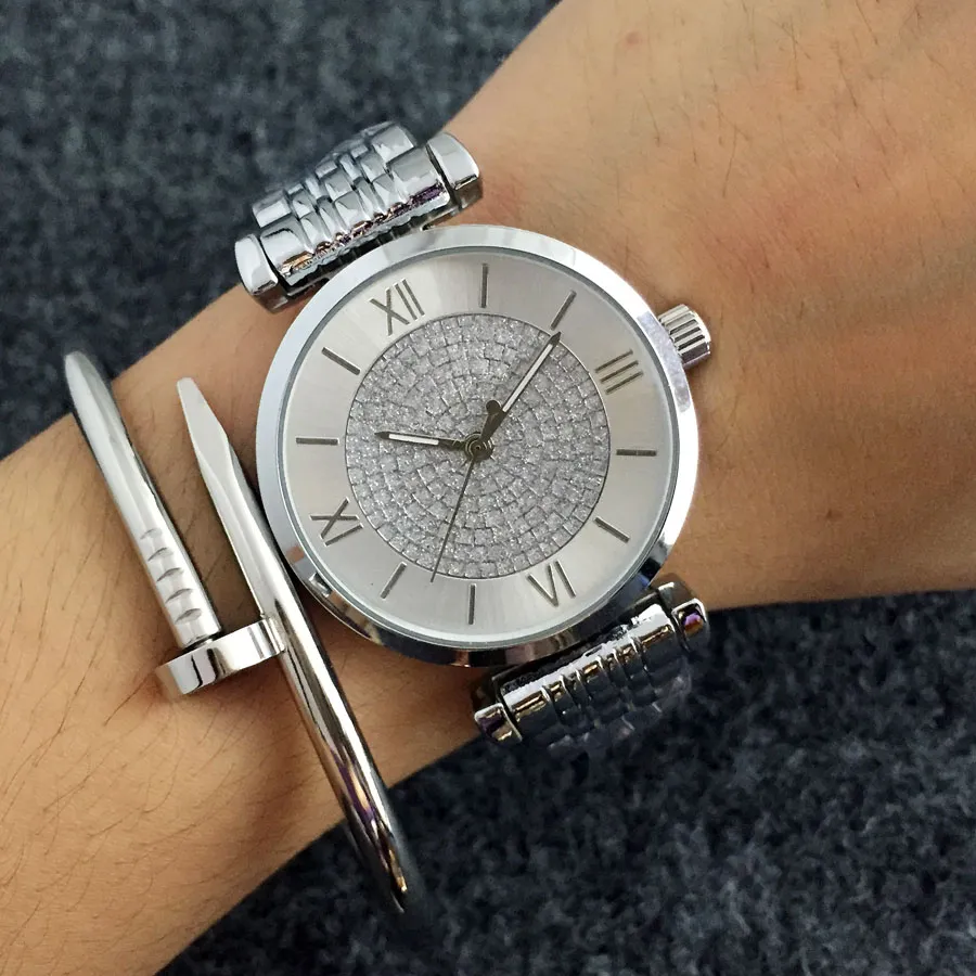 Crystal Accent Womens Wrist Watch - Elegant Metal Band  display picture 1