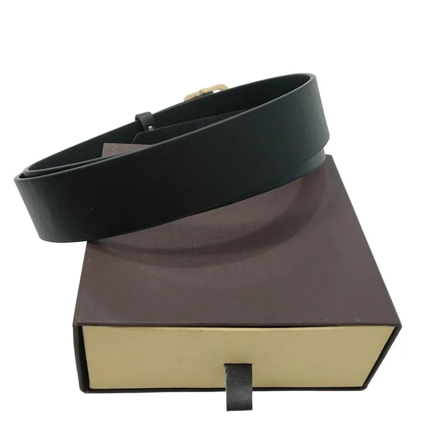 Belts Mens Belt Fashion Belts Men Leather Black Business Belts Women Big Gold Buckle Womens Classic Casual Ceinture with Orange Box 56 123