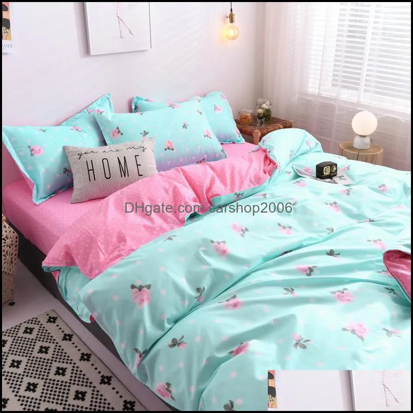 Bedding Sets Light Colour Set Nordic Double Twin Bedspread Duvet Cover Home Decor Bed Linen Bedclothes Adult 4Pcs