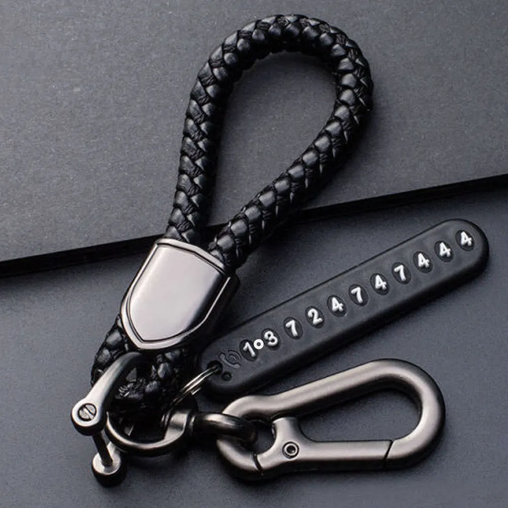 Pendentif porte-clés cadeau pour mari porte-clés de voiture haute plaque d'immatriculation Anti-perte corde tressée porte-pendentif accessoire Punk