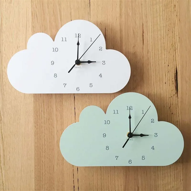 Other Clocks & Accessories Nordic Wooden Cloud Shape Wall Clock Diy Quartz Watch Still Life Modern Home Decoration Teen Kids Room Decor Supp