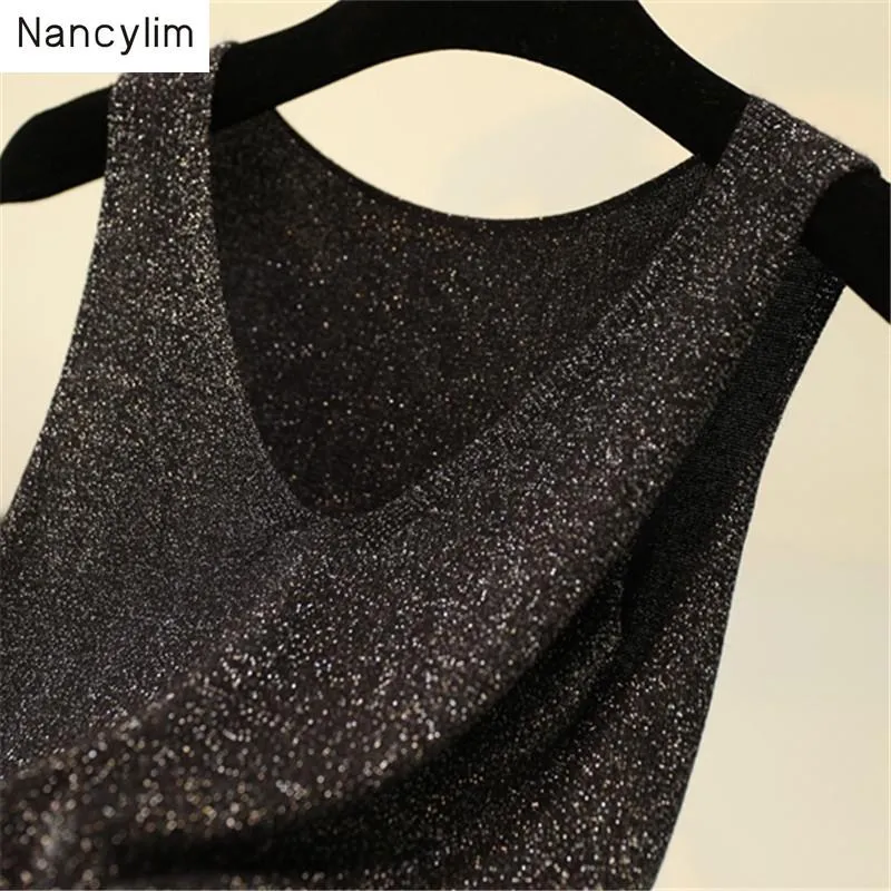 Nancylim Womens Plus Size V Neck Camisole Tanks Loose Fit, All Match