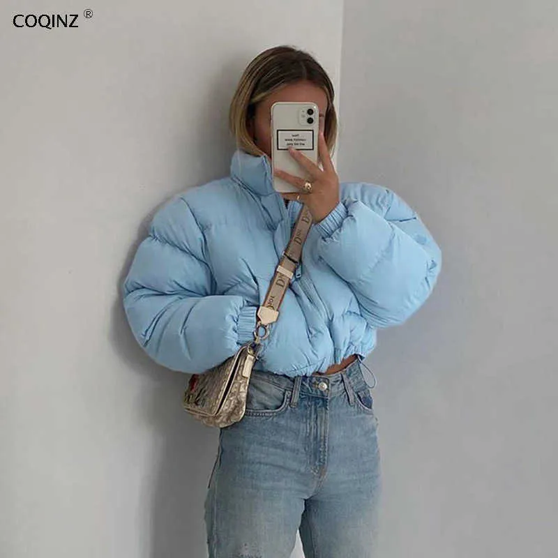 Casaco de mulher Parkas Winter Roupas Mulheres Bolha Cropped Puffer Coat Plus Size Roupa Kawaii Streetwear K20Y09484 210712