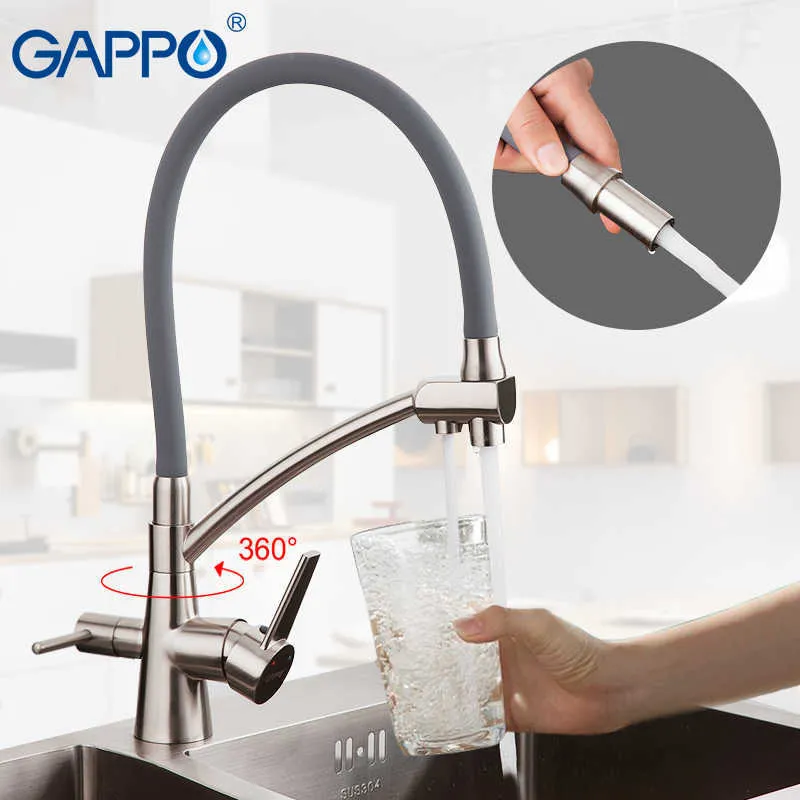 GAPPO Kitchen Faucets Kitchen Water Taps Mixer Sink Faucet Filter Faucets Taps Mixer Deck Mounted Purifier Cold Water Tap 210724