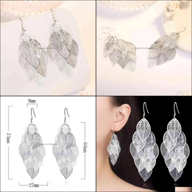 Nehzy 925 Sterling Silver Jewelry High Quality Fashion Woman Earring Retro Hollow Maple Leaf Exaggerated Long Tassel Hanging