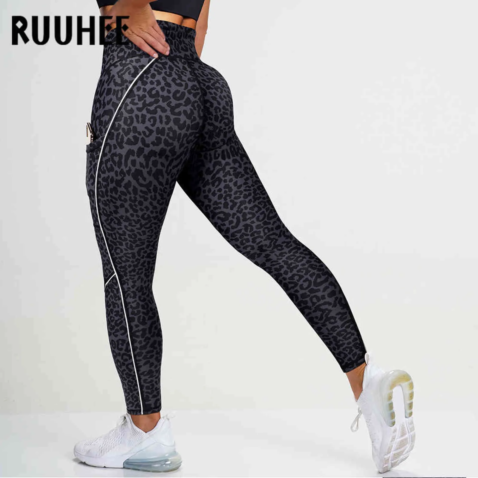 RUUHEE Yoga Pants High Waist V Type Sport Tights Fitness Female Night Run  Solid Leopard Gym Pant Women Workout Leggings 211118 From 35,98 €