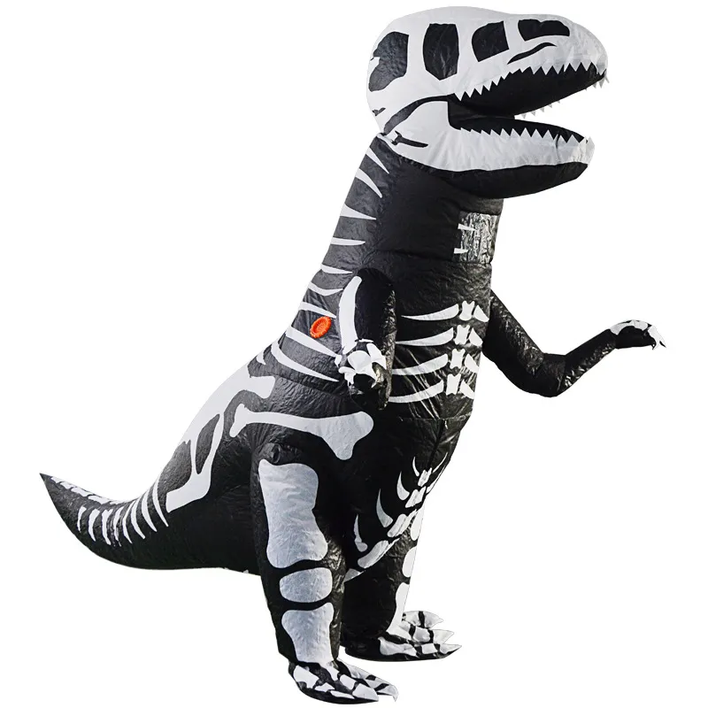 Mascota muñeca traje Adultos Mascota Esqueleto Zombie Huesos T-REX Dinosaurio Inflable Traje Mujer Hombre Fiesta Vestir Disfraces de Halloween Juguetes