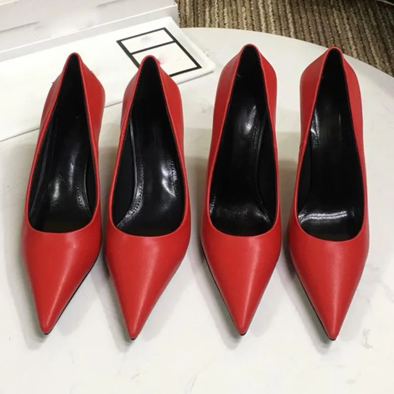 代引不可子供用 ドレスシューズレディースエレガントシングル21高級ブランドレザーフランス社会的社会的スティレットヒール浅い尖ったつま先のファッションのセクシーなポンプ 送料無料50 靴 付属品 ドレスシューズ Viskasprekybai Lt