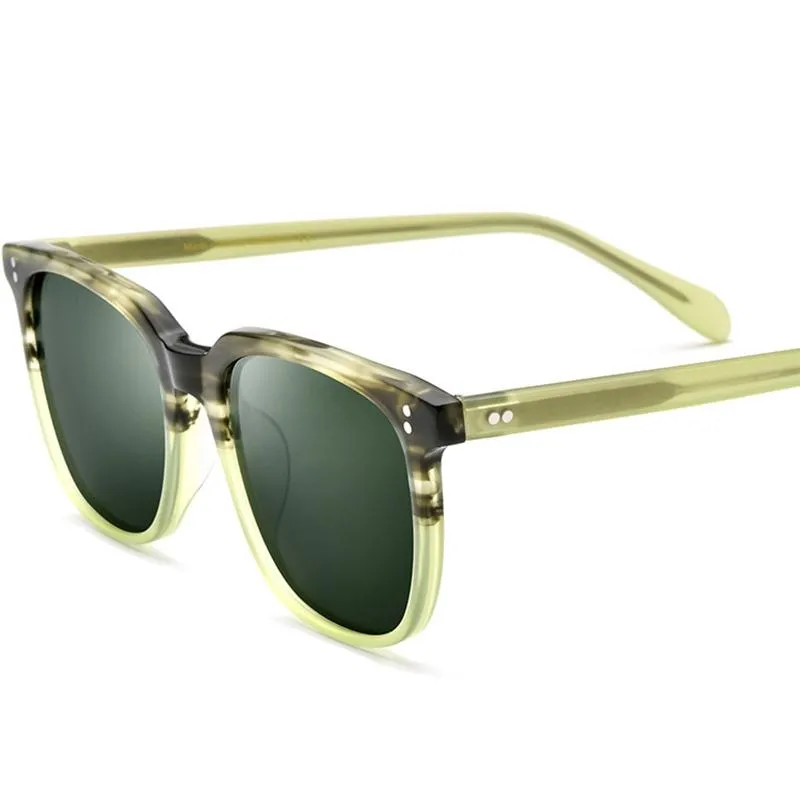 النظارات الشمسية خلات الاستقطاب الرجال العلامة التجارية مصمم جودة عالية خمر UV400 مربع نظارات شمسية الذكور القيادة ظلال امرأة