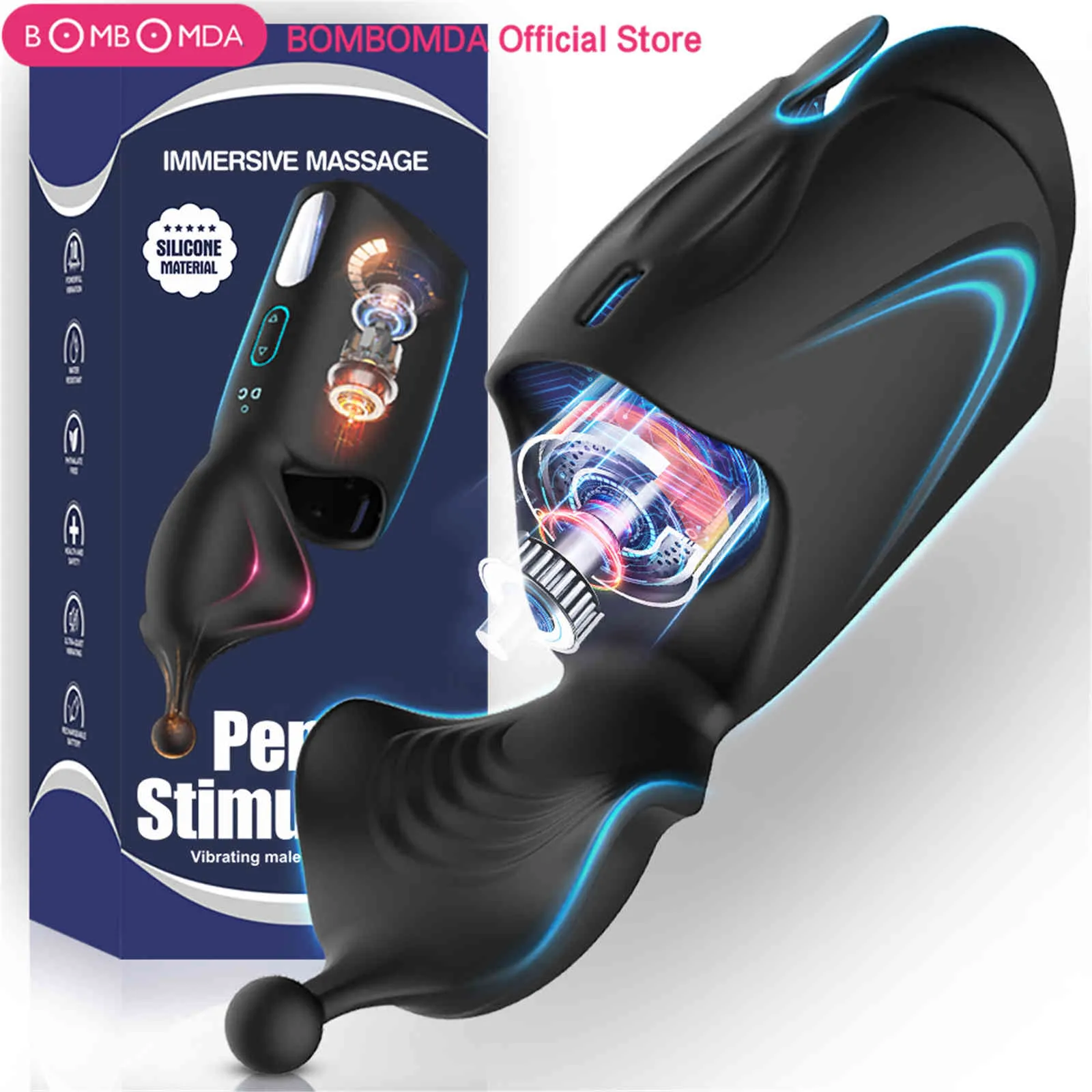 yutong pijpbeurt mannelijke masturbator voor mannen penis vertraging trainer elektrische puls vibrator automatische orale climax glans massager kut natuur speelgoed