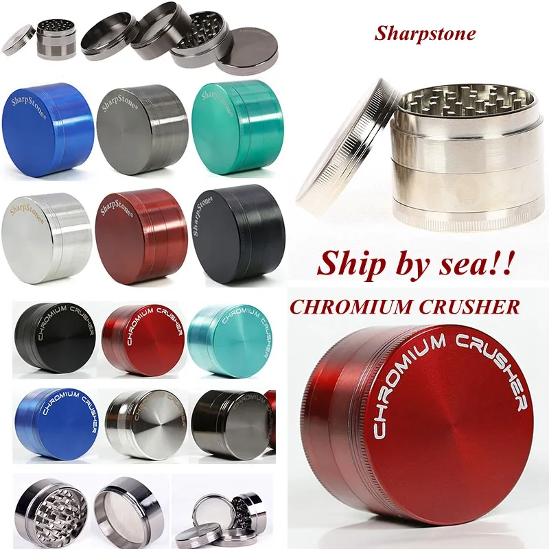 Herb Grinder SharpStone CHROMIUM CRUSHER Tobacco Smoking Accessories 40mm 50mm 55mm 63mm Diameters 4 Layers GrinderS Ship By Sea