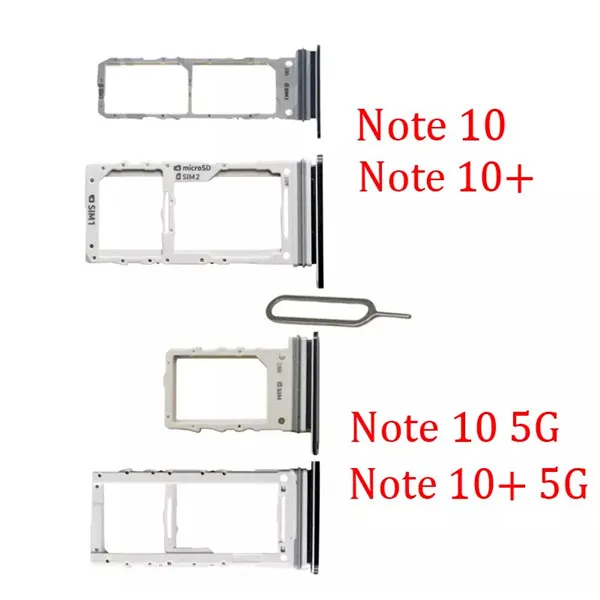 SIM Card Socket Slot Tray Reader Holder Micro SD Adapter för Samsung Galaxy Note 10 Plus 5G 10+ N970 N975 Sim Tray Replacement