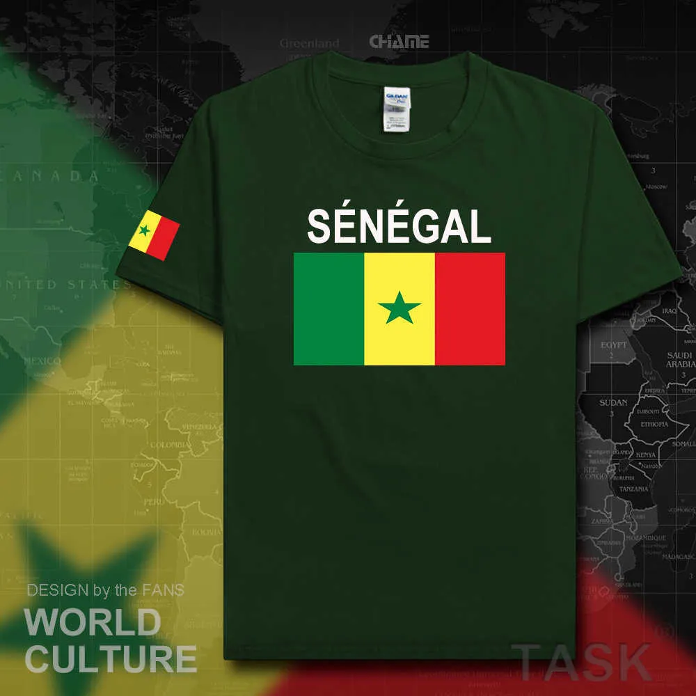 Senegal sen homens camiseta equipe jerseys nation tshirt 100% algodão t-shirt roupa camiseta camiseta jogador de futebol senegalese x0621