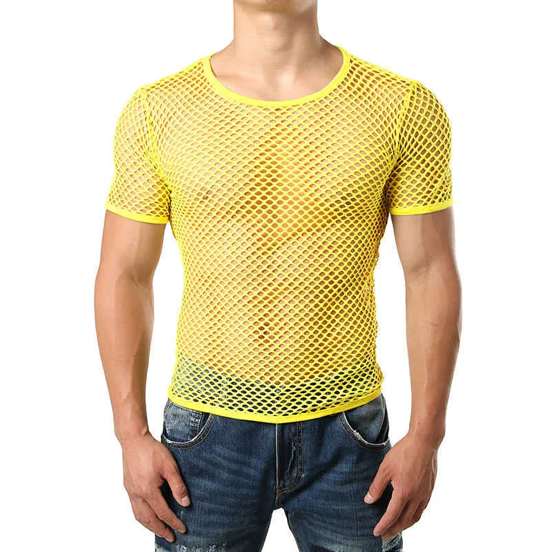 yellow mesh shirt
