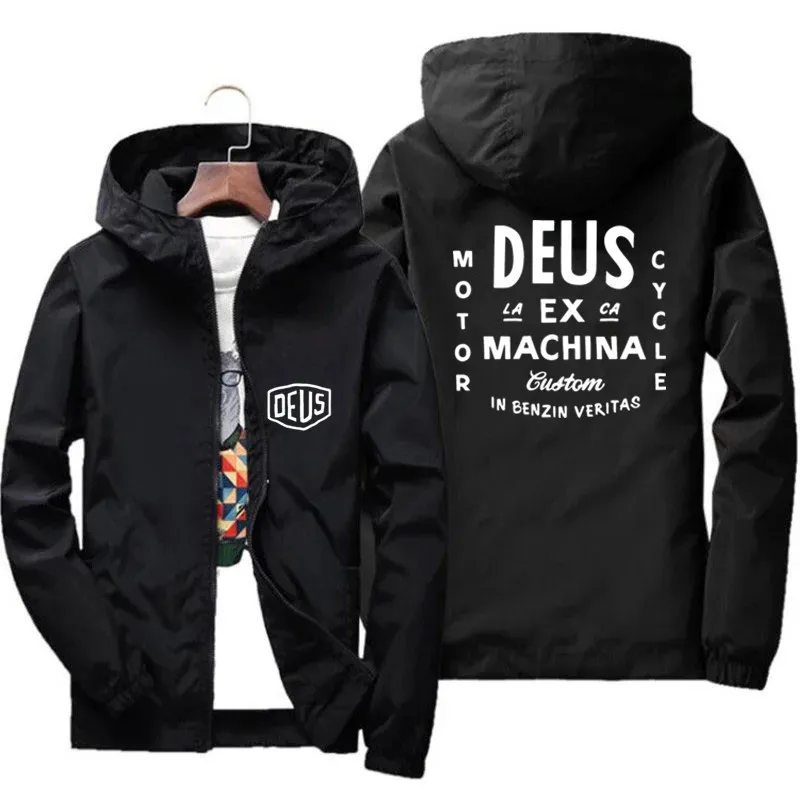 Deus Ex Machina Bomber Men Slim Fit Pilot Hoodies Coat 5XL