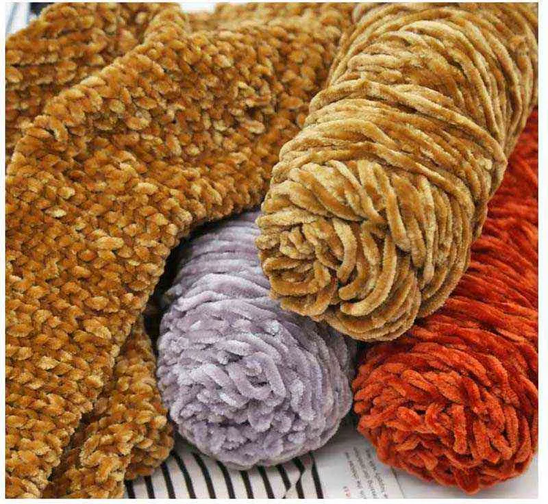 100g Chenille New Soft Rainbow Wool Craft Sweater Yarn BluePink Chunky Crochet BabySoft Knitting Thick DIY Velvet Y211129