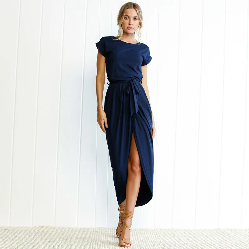 Beach Wrap Dress Women Maxi Dress Summer Casual Ankle-Length Short Sleeve  Spandex from Dhgate Basic & Casual Dresses - price 15.12