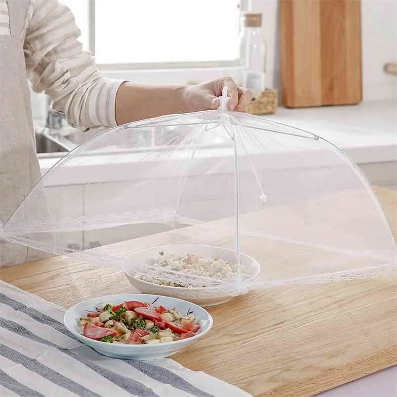 اليابانية الغذاء غطاء المنزلية الطي طاولة مكافحة ذبابة صافي مستطيل بقايا الشاشة 210423