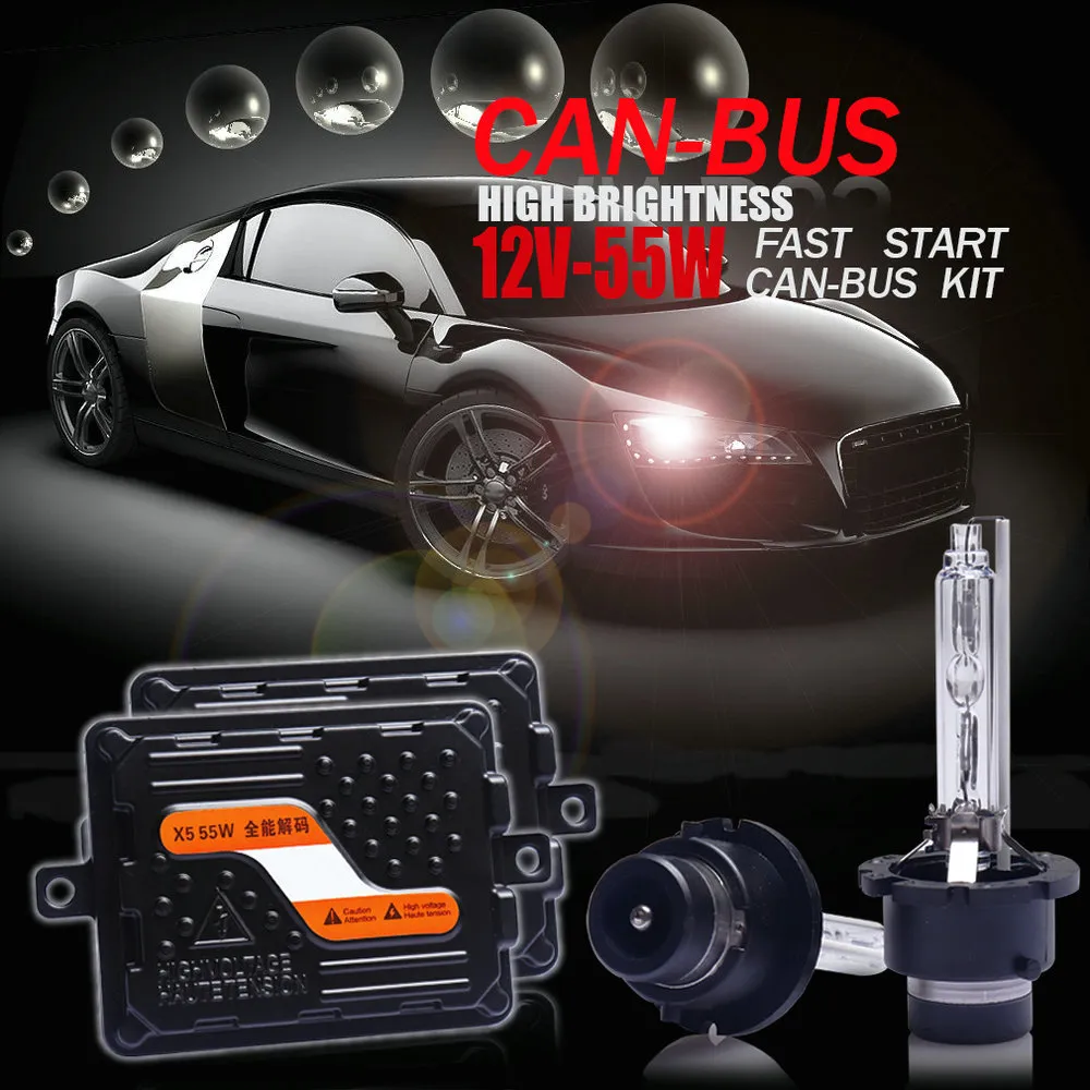 Kit de faros HID de alta calidad de 12 V/55 W Ultra CANBUS/rápido y brillante para coche balasto de xenón D2H/H1/H7/H11/9005/9012/HIR2/H4 bi-xenón