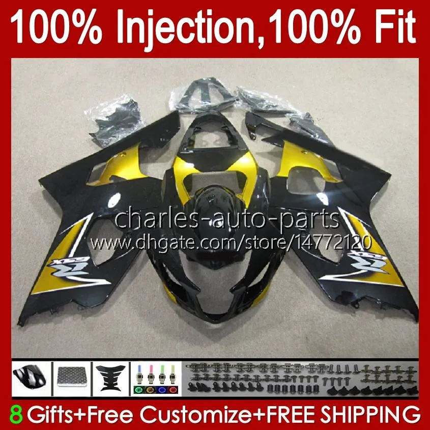 Suzuki GSXR 750cc 600cc 750 600 CC 2004-2005 43NO.97 GSXR-750 GSXR600 GSXR750 K4 2004 2005 GSXR-600 GSX-R750 04 05 OEM 페어링 키트 골든 블랙