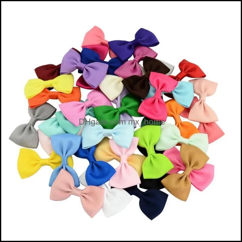 Hair Accessories 40colors 1piece Colorful Barrettes For Children Baby Girls Ribbon Clip Bows Hairgrip 643