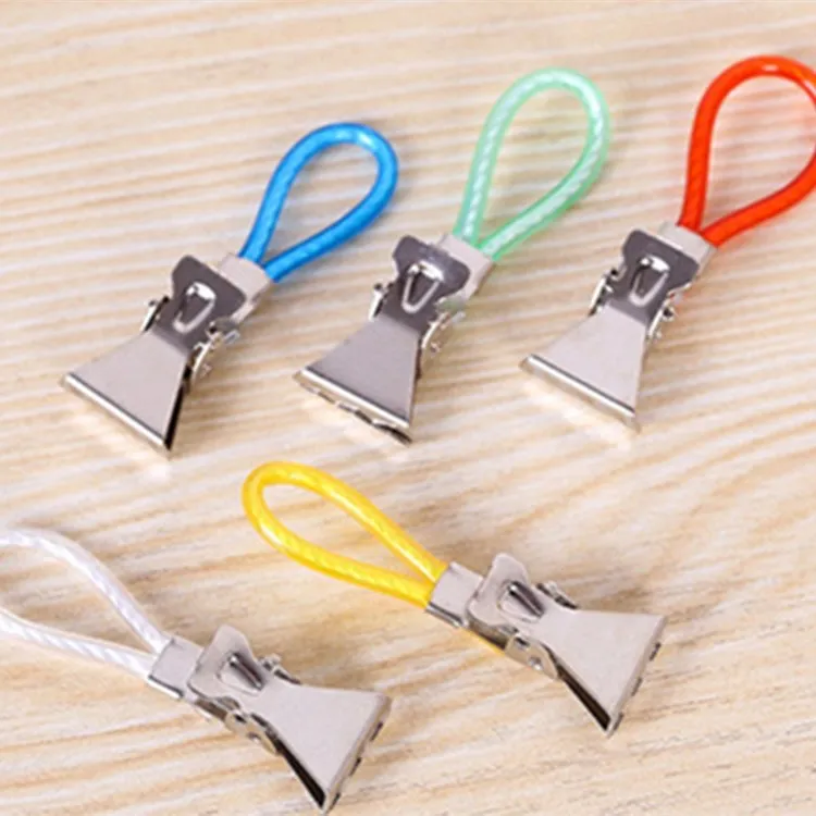 5pcs /set Colorful Laundry Tea Bag Clips Towel Hanging Clips Clothes Pegs Metal Stainless Steel Clothespins Kitchen Home Storage T2I52971