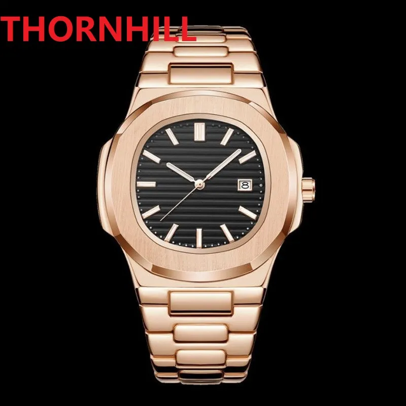 정사각형 다이얼 디자이너 망 시계 40mm 최고 브랜드 럭셔리 풀 스테인레스 스틸 시계 남자 쿼츠 손목 시계 남성 시계