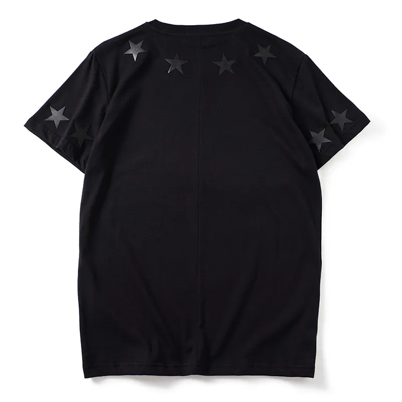 Summer Street Hip Hop Men's T-shirt European and American Classic Trend Pentagonal Star Short Sleeve T-shirt Loose and Versatile Lovers' Wear