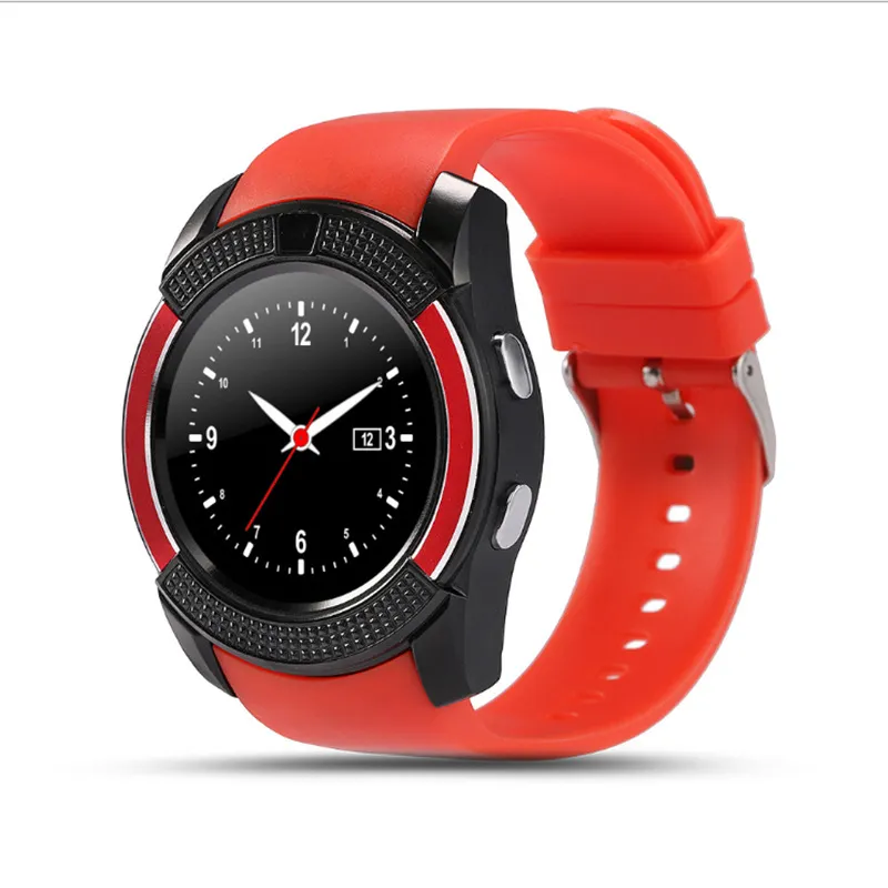 Orijinal V8 Akıllı Saatler Band 0.3 M Kamera SIM IPS HD Tam daire Ekran Smartwatch Android Sistem Perakende Kutusu Ile