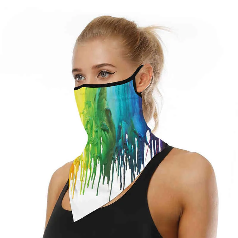 Motocykl Rowerowa Neck Gaiter Odkryty Drukuj Bez Szwu Uszu Sporty Szalik Neck Tube Face Dust Riding Camping Turystyka Szaliki Y1229