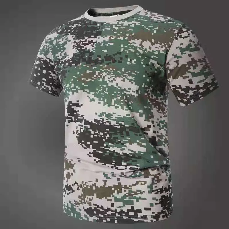 E-Baihui Camouflage T-shirt Mannen Outdoor Ademend Leger Tactische Combat Unisex Tshirt Korte Mouw Militaire Droog Casual Tiener Fashion Print Tees 100 Katoenen T-shirt