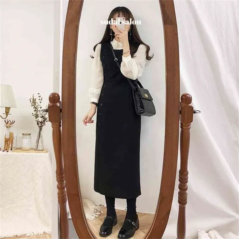 S-XL Spring femme Casual Boho OL Sleeveless black Women Sundresses Female Dress o neck braces Robe Femme Vestido 210423