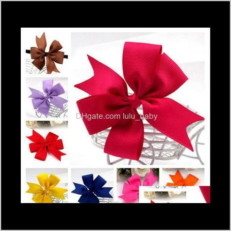 40 colors candy cute design grosgrain ribbon hair bows hair pin for kids girls children baby barrettes party birthday gift hair