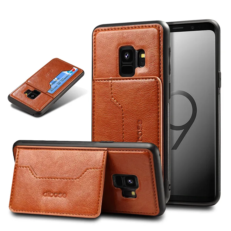 2 em 1 híbrido PU Case Case Case Slot Kickstand Titular tampa para iphone 12 pro max xr xs max x 7 8 samsung nota 9huawei mate 30 pro