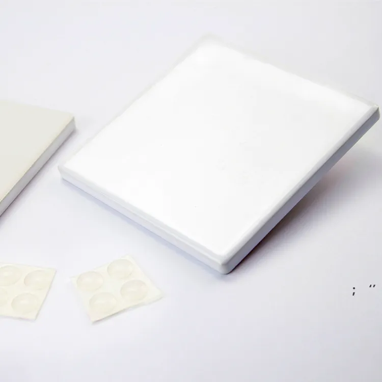 Sublimação Coaster Cerâmica Esteira Quadrada para Tumblers Em Branco Branco Sublimado JJE10511
