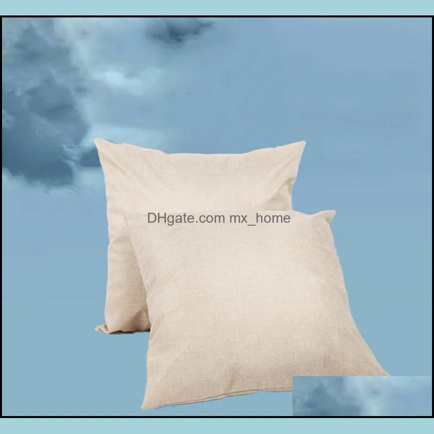 Blank Sublimation Pillowcase Pillows Throw Cushion Cover Linen Thermal Transfer Heat Print Home Sofa Pillow Case 40*40cm Z4769