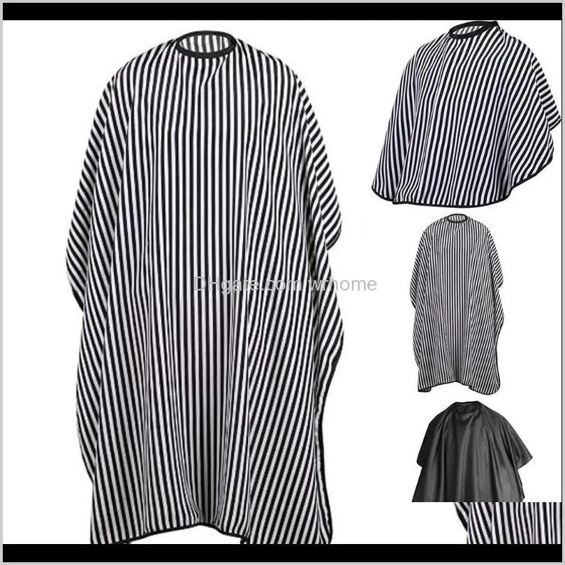 adjustable black and white stripe hairdressing gown hair cutting/barbers cape hairdressing hair cutting gown barber apron