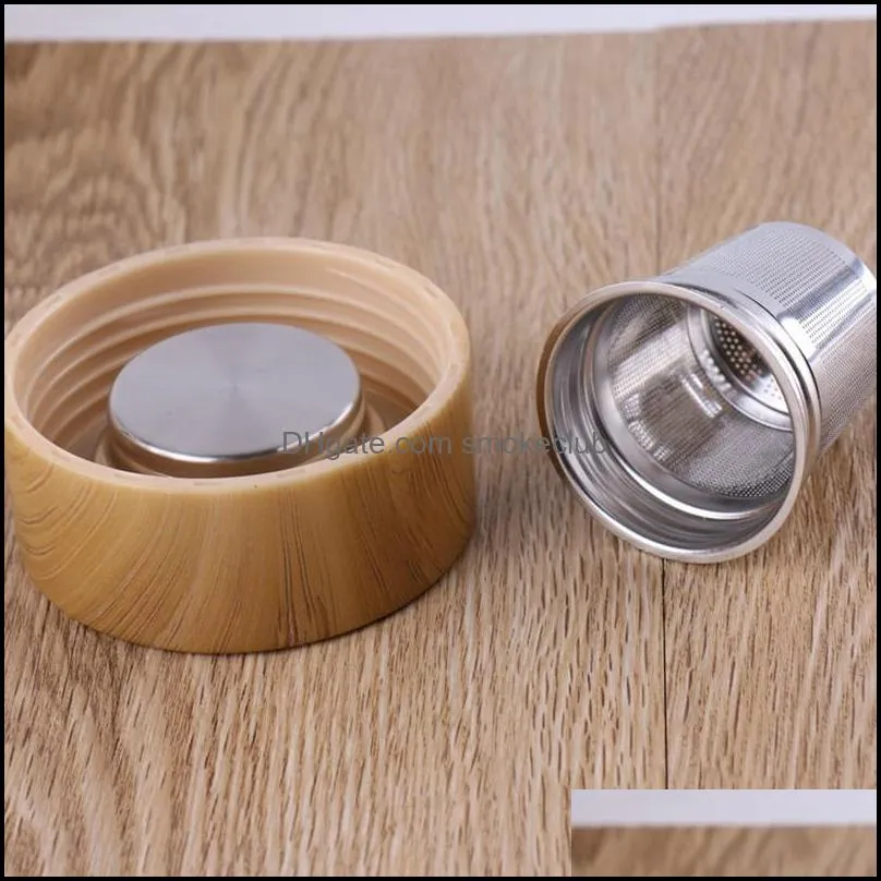 350ML Glass Water Bottles Heat Resistant Round Office Car Cup With Stainless Steel Tea Infuser Strainer Tumbler MMA182