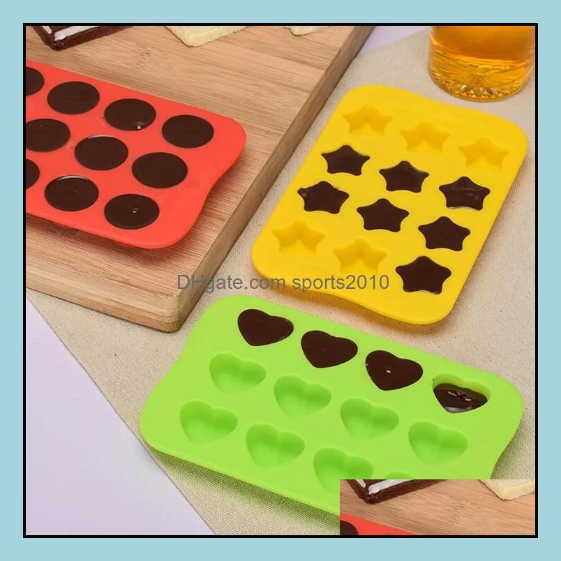 Silicone Ice Cube Tray Multi Colors Round Heart Shaped Star Square Chocolate Mold Kitchen Bar Tools LX1872