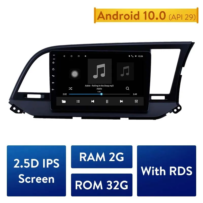 2G + 32G Android 10.0 автомобиль DVD радио Мультимедиа Видео Аудио игрока Навигация GPS для Hyundai Elantra 6 2015-2018 RHD