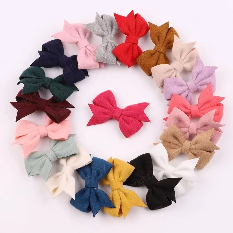 2,59 pollici Infant Tinta unita Bowknot Duckbill Clip Cute Princess Bangs Tornante Sweet Kids Accessori per capelli Abbigliamento Decorazione